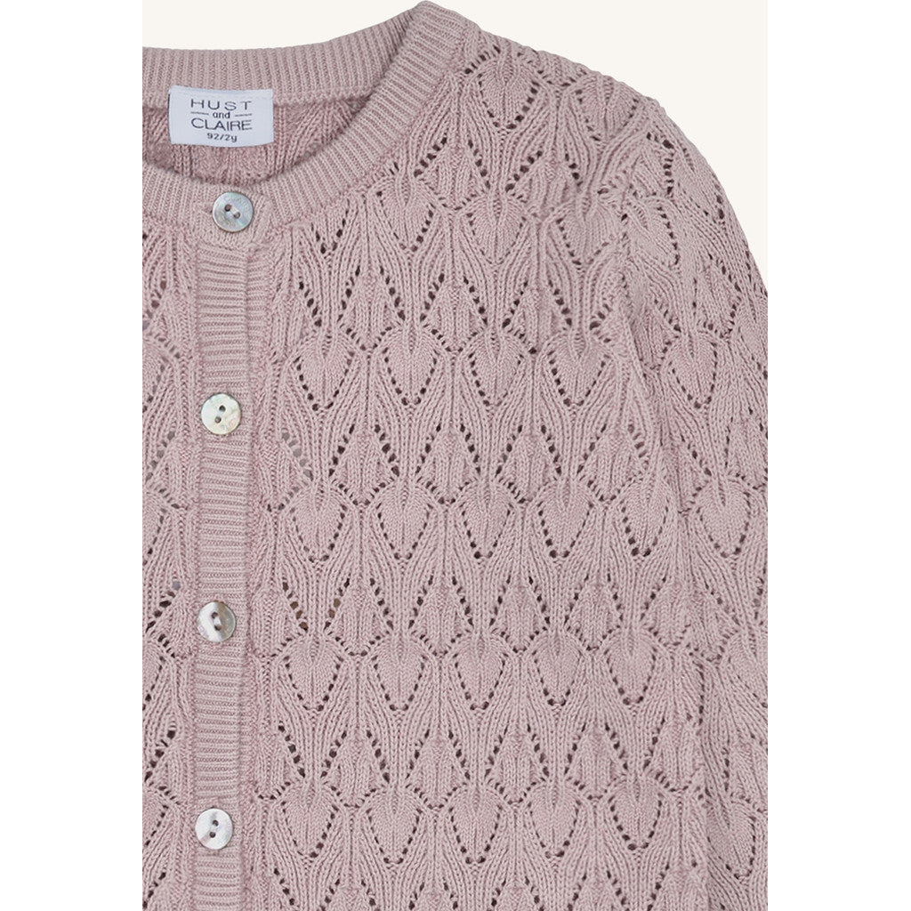 Hust & Claire HCCilja Pointelle Cardigan 3735 Adobe Rose