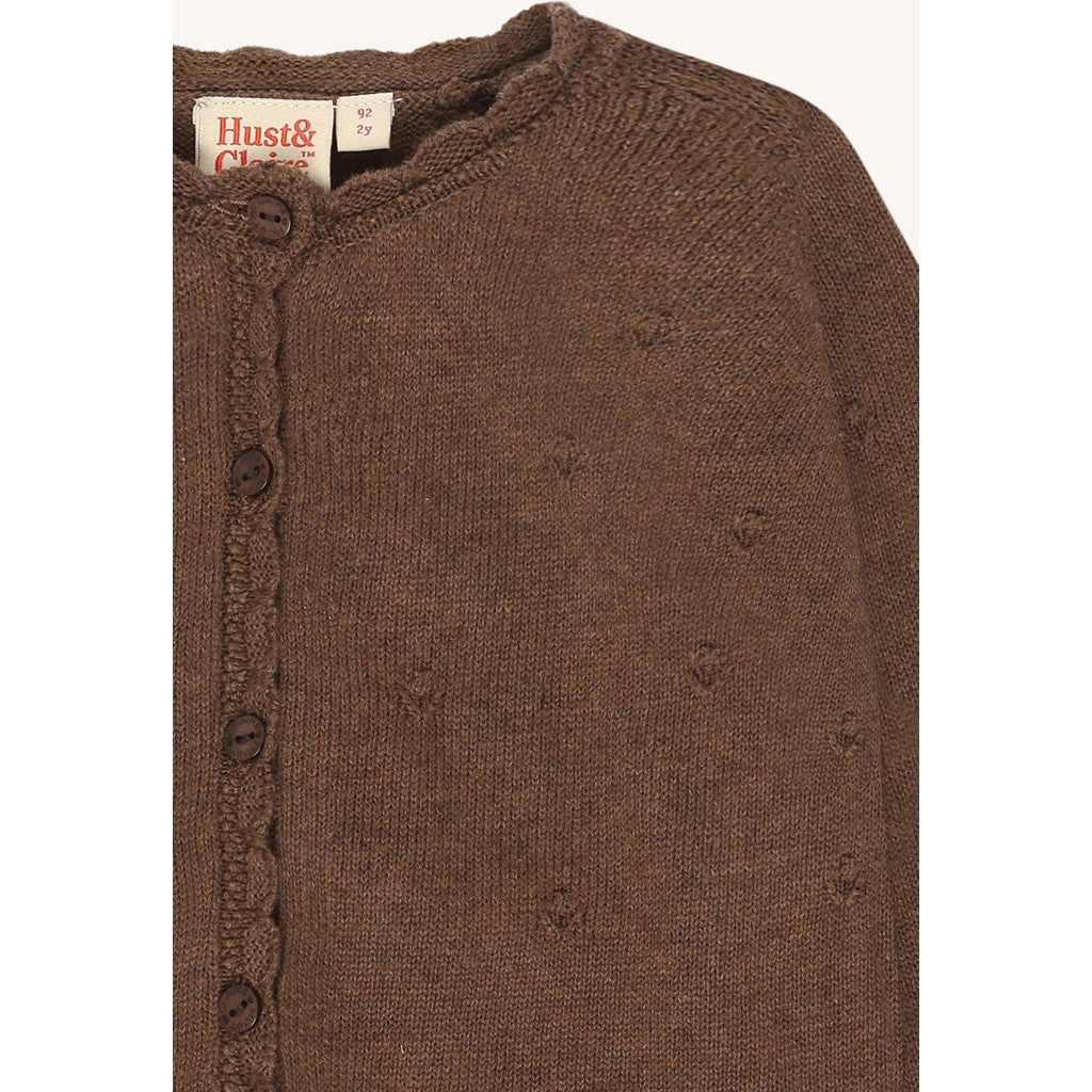 Hust & Claire HCCilja Pointelle Cardigan 3594 Toffee Melange