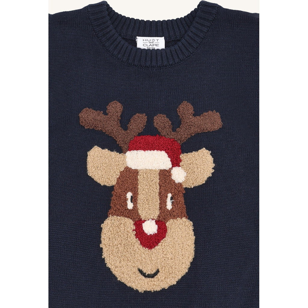 Hust & Claire HCPrinco Reindeer Knitwear 4150 More Navy
