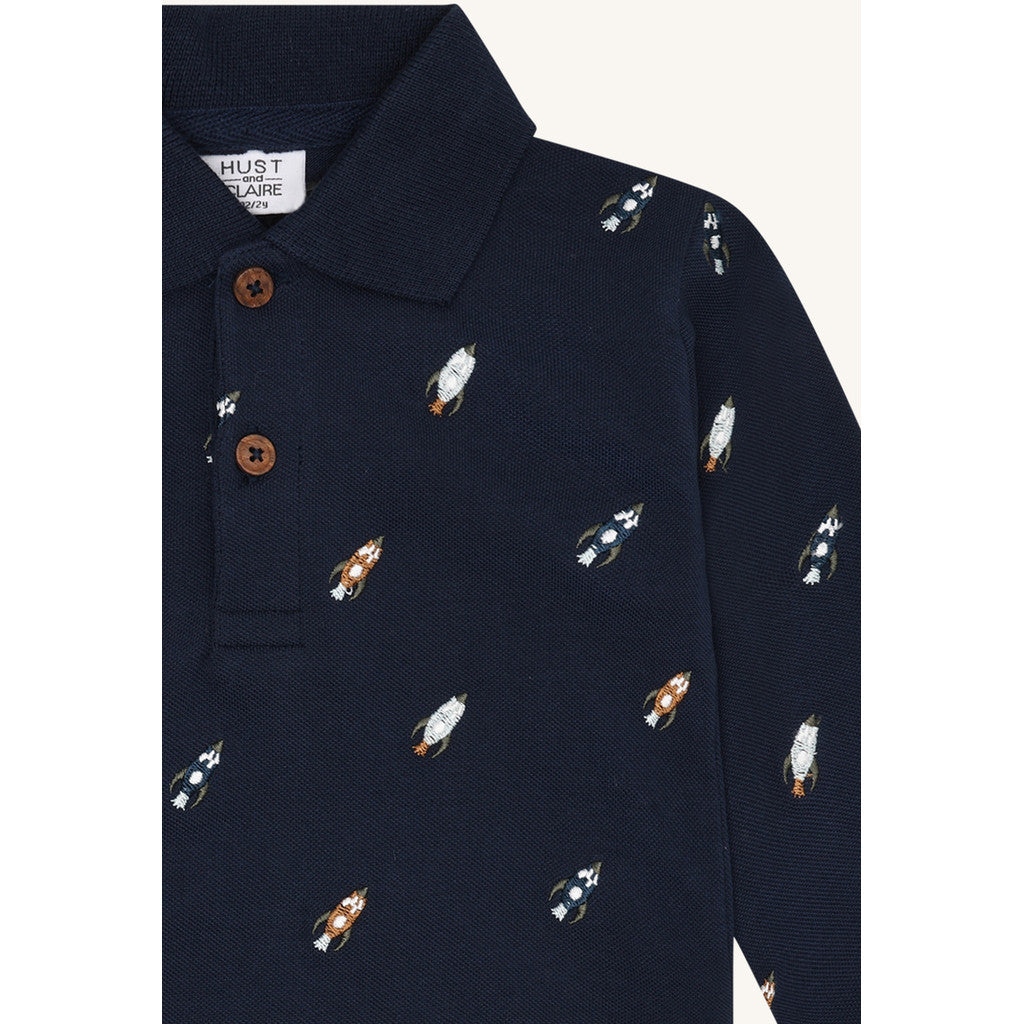 Hust & Claire HCStevie Space embroidery Polo L/S 4150 More Navy