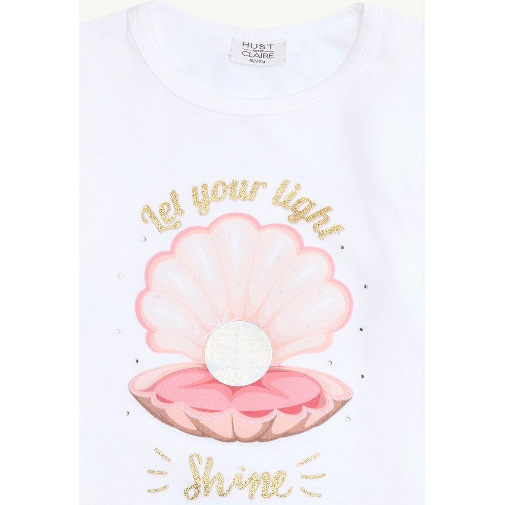 Hust & Claire T-shirt HCAlma Sea Shell T-shirt S/S 3246 White