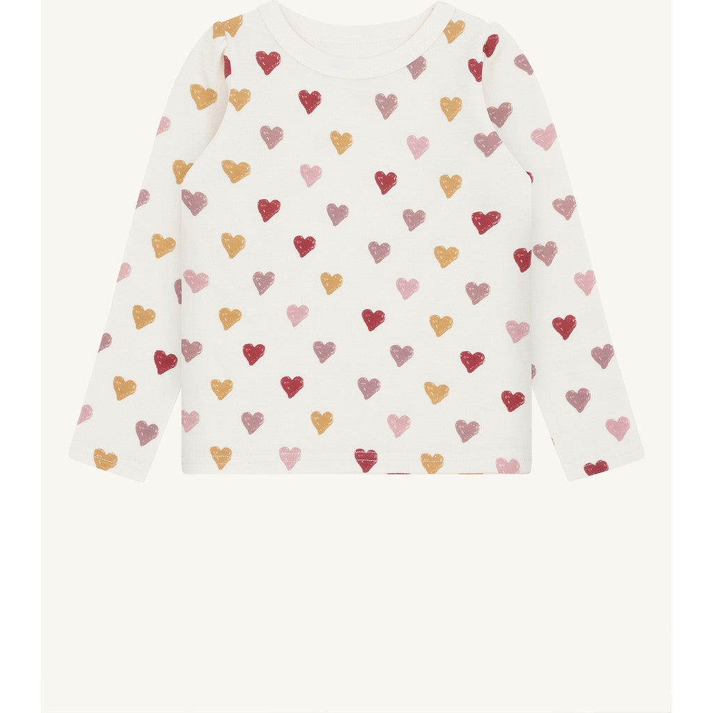 Hust & Claire HCAbba Hearts Puff T-shirt L/S 3290 Off White