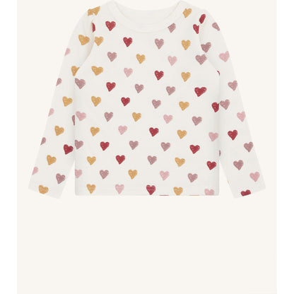 Hust & Claire HCAbba Hearts Puff T-shirt L/S 3290 Off White