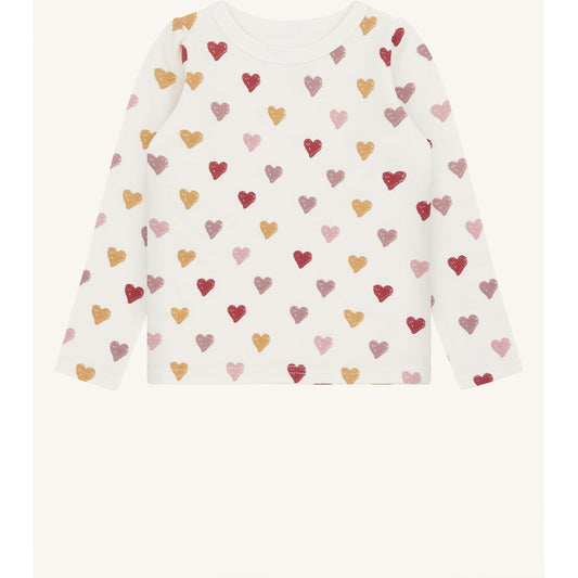 Hust & Claire HCAbba Hearts Puff T-shirt L/S 3290 Off White