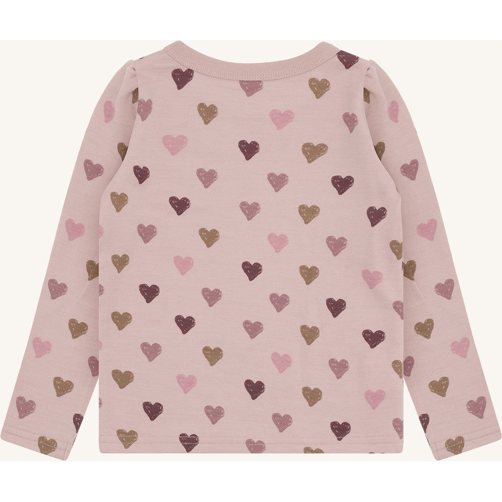 Hust & Claire HCAbba Hearts Puff T-shirt L/S 3735 Adobe Rose
