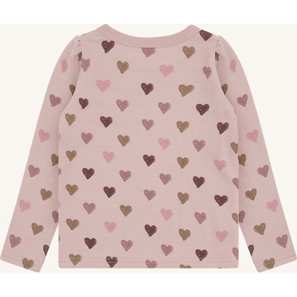 Hust & Claire HCAbba Hearts Puff T-shirt L/S 3735 Adobe Rose