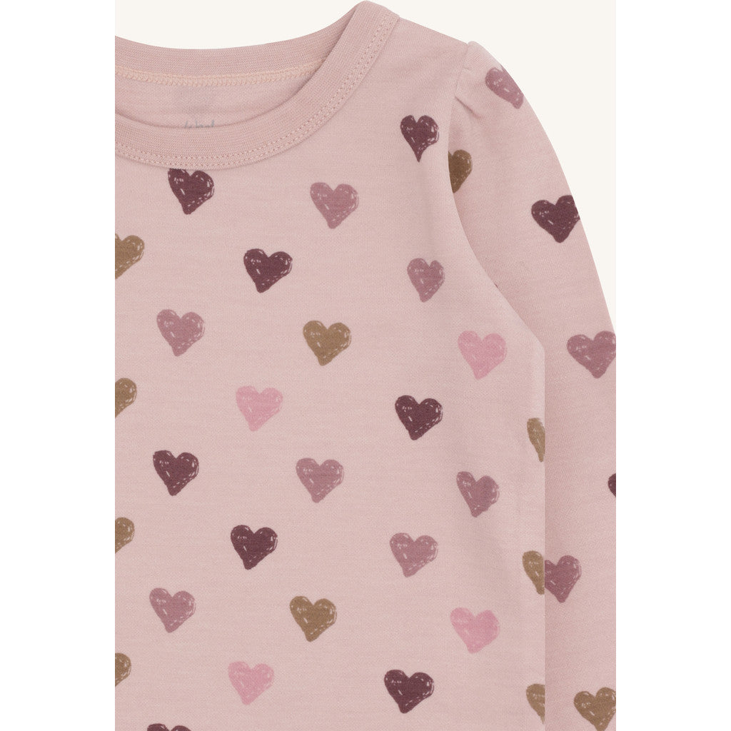Hust & Claire HCAbba Hearts Puff T-shirt L/S 3735 Adobe Rose