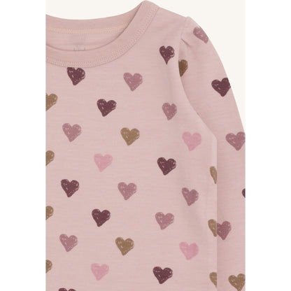 Hust & Claire HCAbba Hearts Puff T-shirt L/S 3735 Adobe Rose