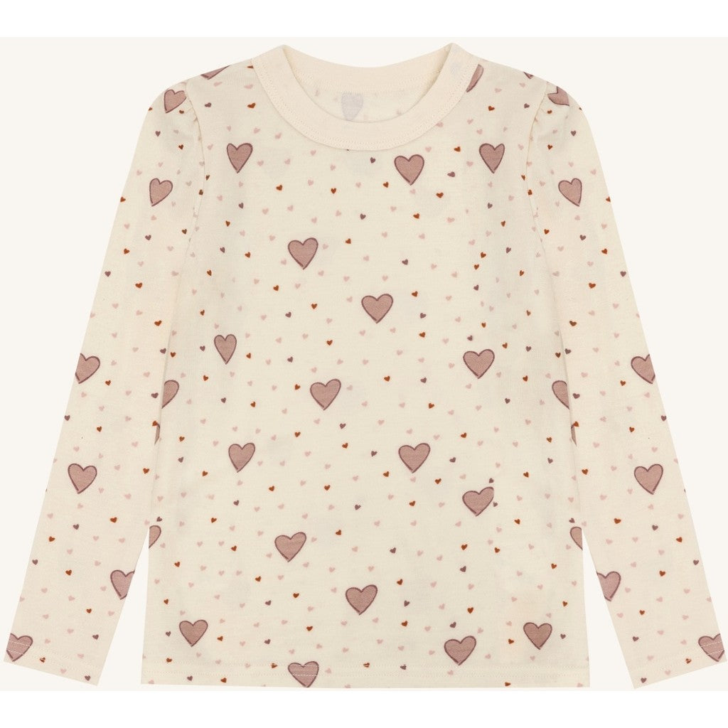 Hust & Claire HCAbba Hearts Puff T-shirt L/S 3290 Off White