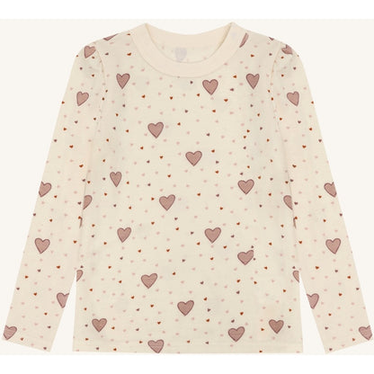 Hust & Claire HCAbba Hearts Puff T-shirt L/S 3290 Off White