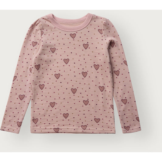 Hust & Claire HCAbba Hearts Puff T-shirt L/S 3366 Dusty Rose