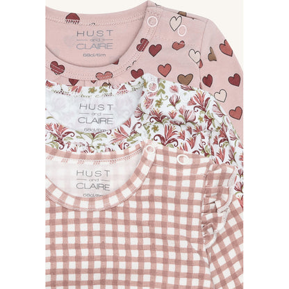 Hust & Claire HCAlda Little Check T-shirt L/S 3735 Adobe Rose