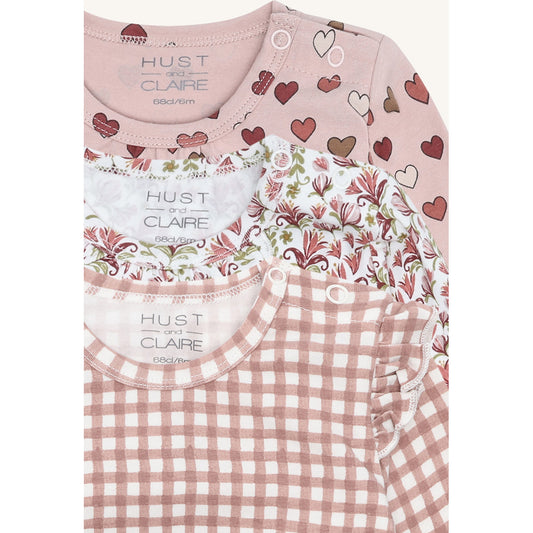 Hust & Claire HCAlda Little Check T-shirt L/S 3735 Adobe Rose