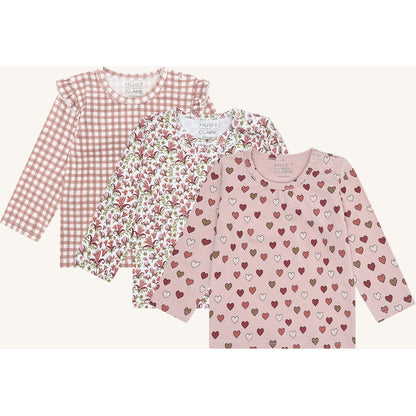 Hust & Claire HCAlda Little Check T-shirt L/S 3735 Adobe Rose