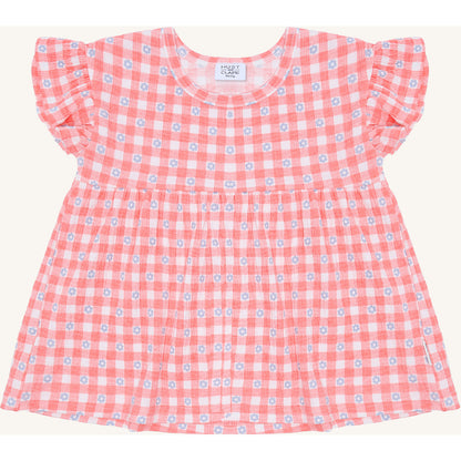 Hust & Claire HCAlma Flower Check T-shirt S/S 3761 Shell
