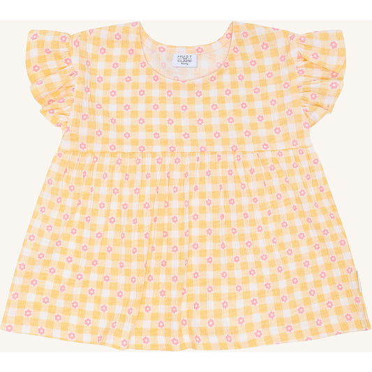 Hust & Claire HCAlma Flower Check T-shirt S/S 4614 Nectar