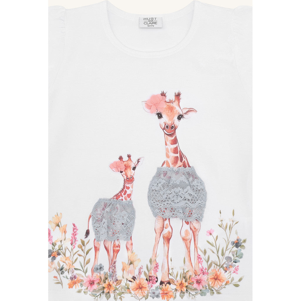 Hust & Claire HCAlma Giraffes T-shirt S/S 3246 White