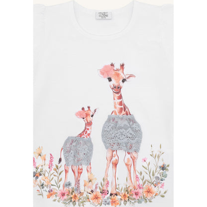 Hust & Claire HCAlma Giraffes T-shirt S/S 3246 White