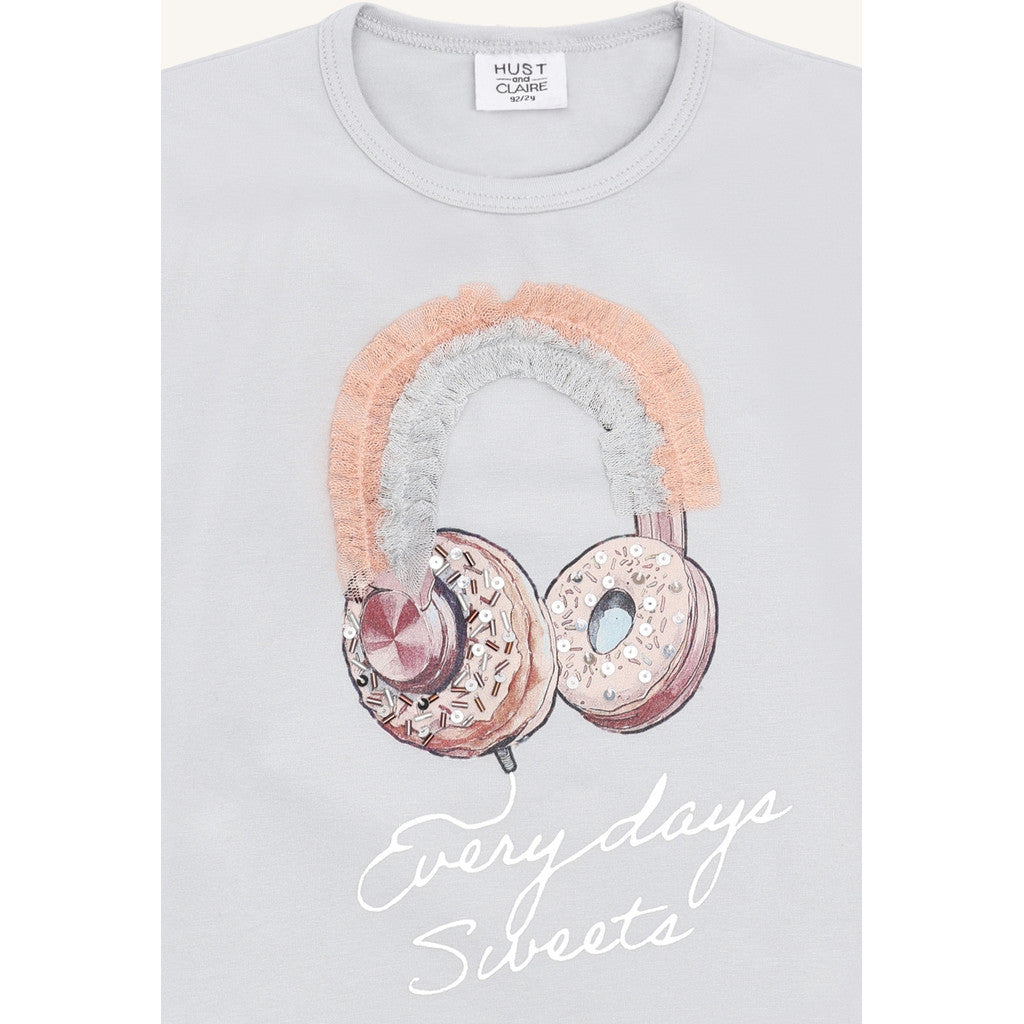 Hust & Claire HCAlma Headphones T-shirt L/S 3163 Light Blue