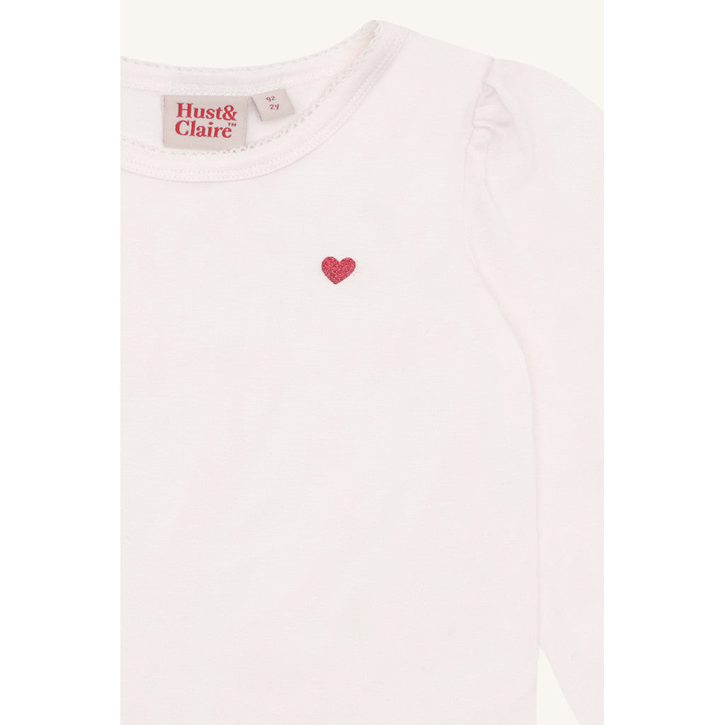 Hust & Claire HCAlma Heart T-shirt L/S 3260 Sugar