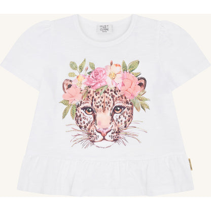Hust & Claire HCAlma Leo T-shirt S/S 3246 White