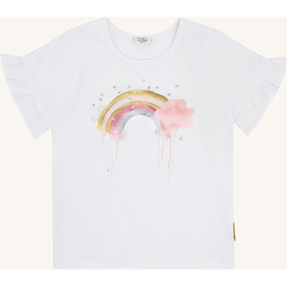 Hust & Claire HCAlma  Rainbow T-shirt S/S 3246 White