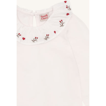 Hust & Claire HCAlma collar xmas T-shirt L/S 3260 Sugar