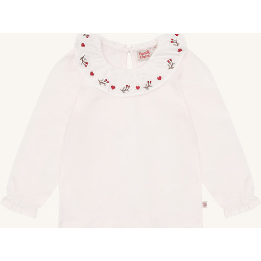 Hust & Claire HCAlma collar xmas T-shirt L/S 3260 Sugar