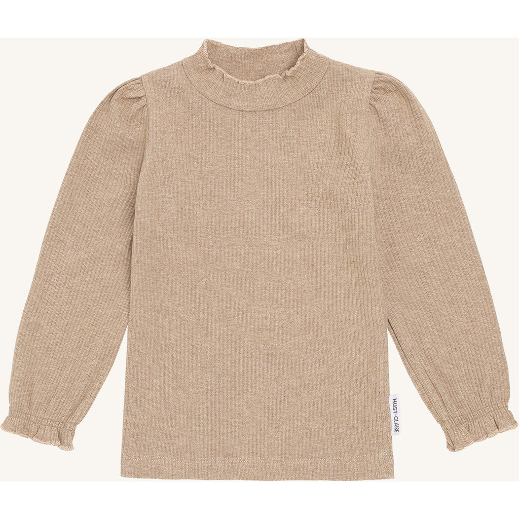 Hust & Claire HCAmma Solid T-shirt L/S 3554 Biscuit
