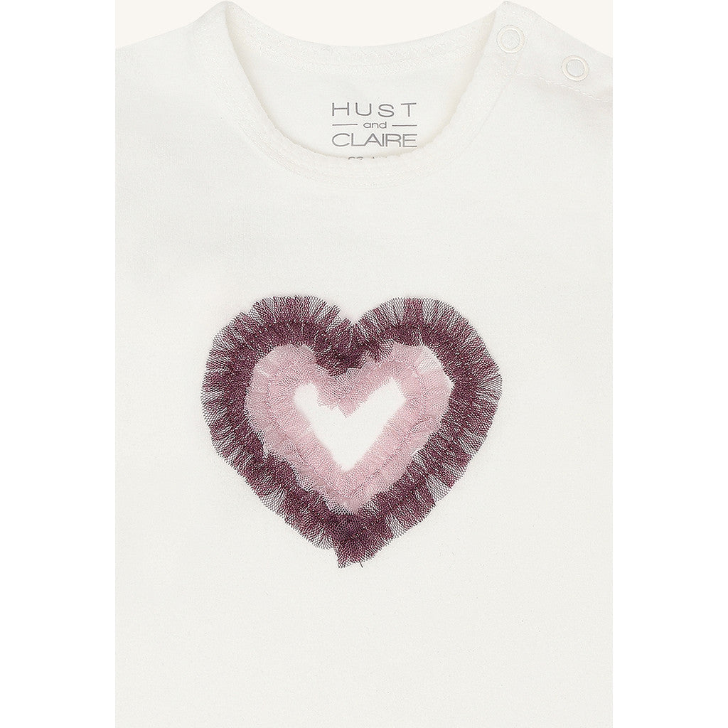 Hust & Claire HCAnna heart T-shirt L/S 3270 Ivory