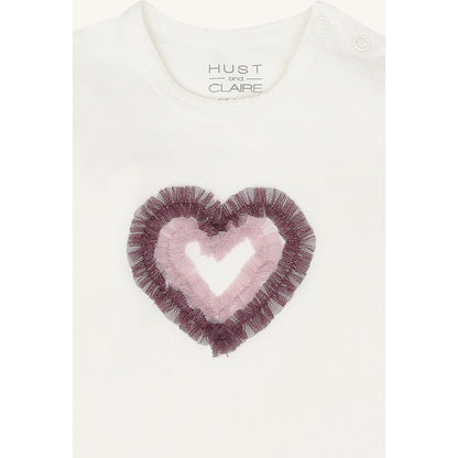 Hust & Claire HCAnna heart T-shirt L/S 3270 Ivory