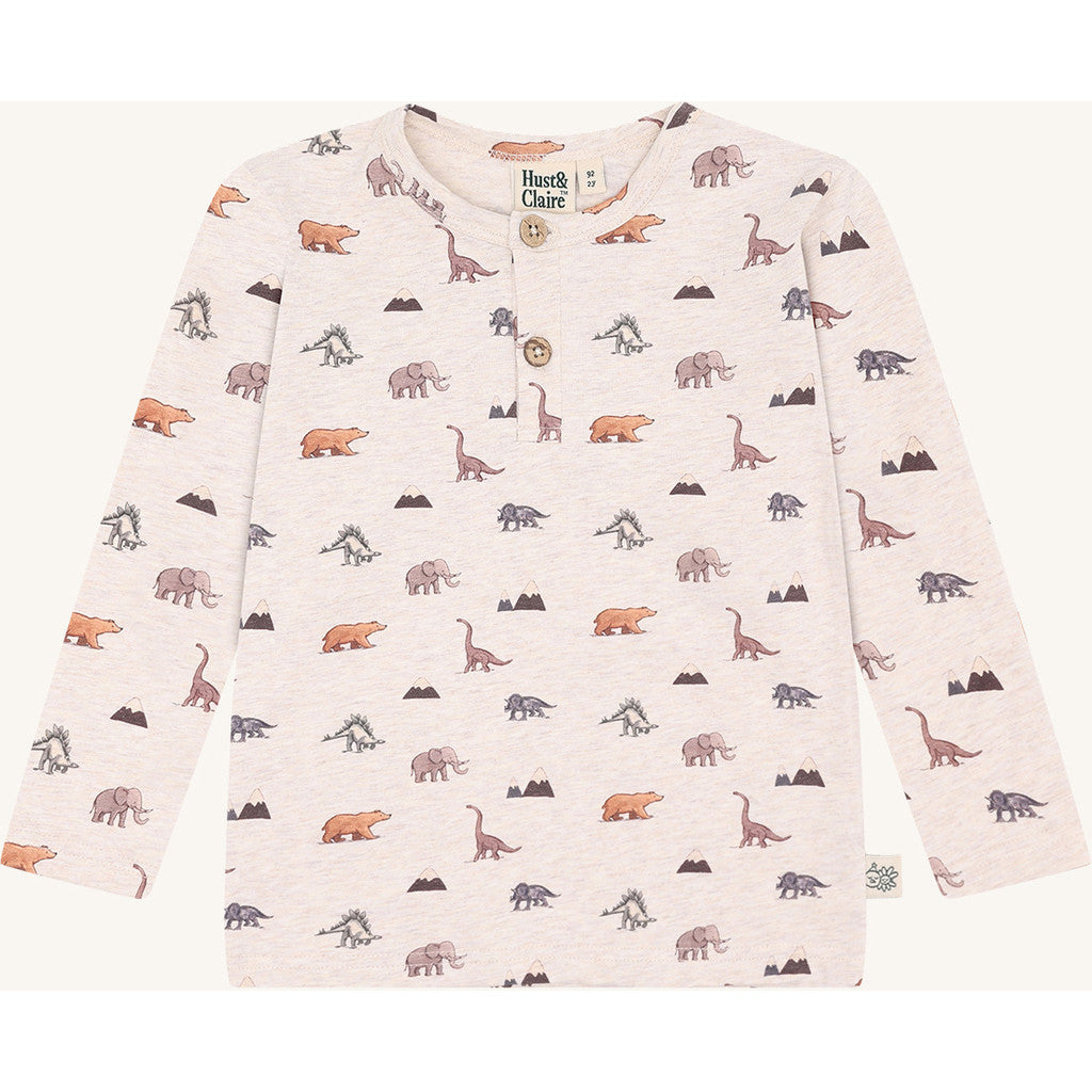 Hust & Claire HCAnton Animals T-shirt L/S 1290 Wheat Melange