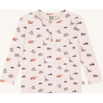 Hust & Claire HCAnton Animals T-shirt L/S 1290 Wheat Melange