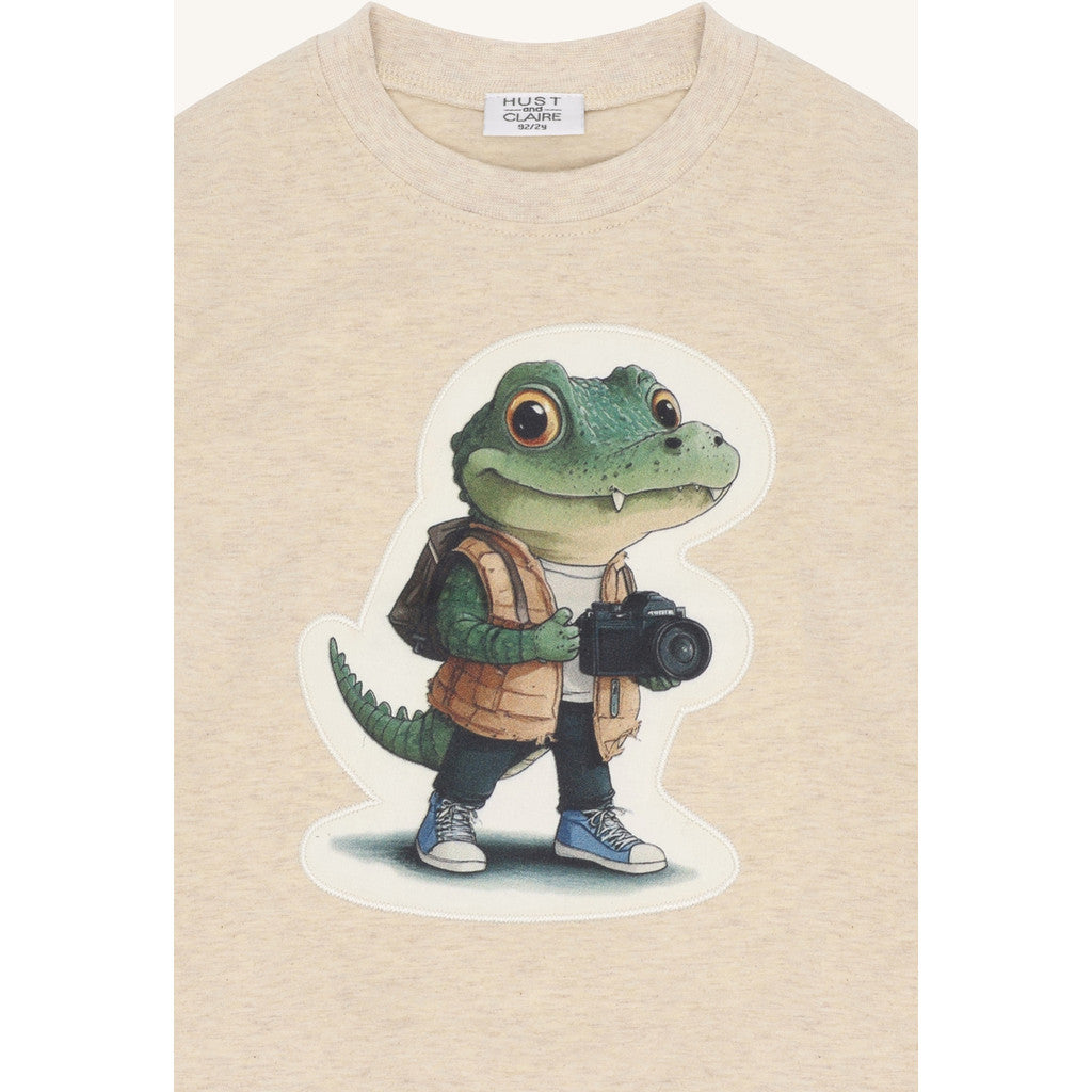 Hust & Claire HCAnton Croco T-shirt L/S 1290 Wheat Melange