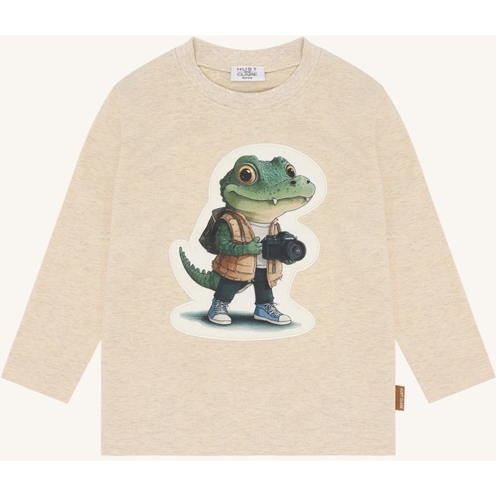 Hust & Claire HCAnton Croco T-shirt L/S 1290 Wheat Melange