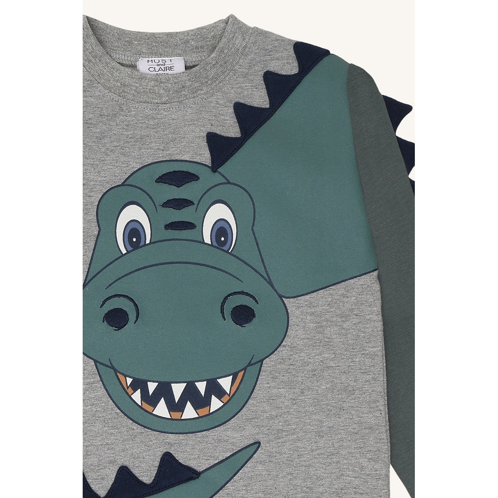 Hust & Claire HCAnton Dino T-shirt L/S 1206 Grey Melange
