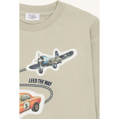 Hust & Claire HCAnton Retro road T-shirt L/S 4416 Greene Stone