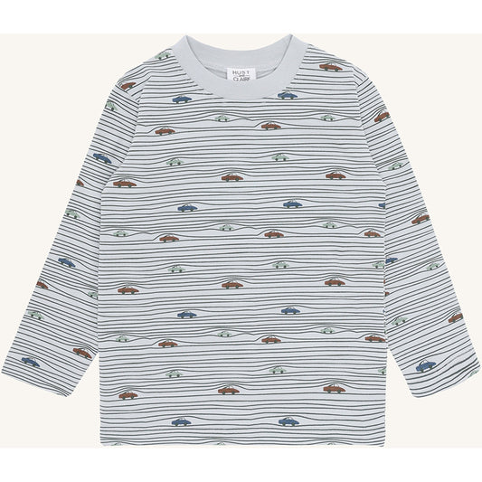 Hust & Claire HCAnton Stripe Cars T-shirt L/S 3163 Light Blue