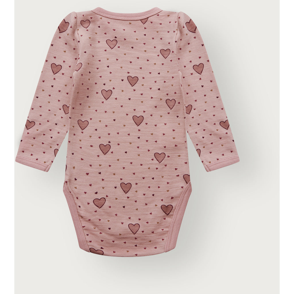 Hust & Claire HCBaloo Hearts Puff Bodystocking L/S 3366 Dusty Rose