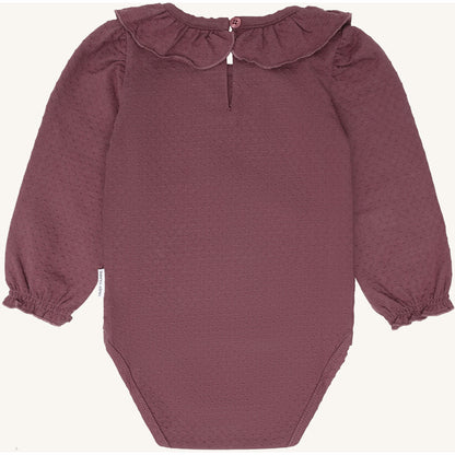 Hust & Claire HCBritt frill Bodystocking L/S 3870 Plum