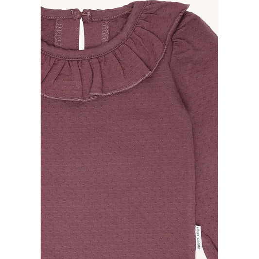 Hust & Claire HCBritt frill Bodystocking L/S 3870 Plum