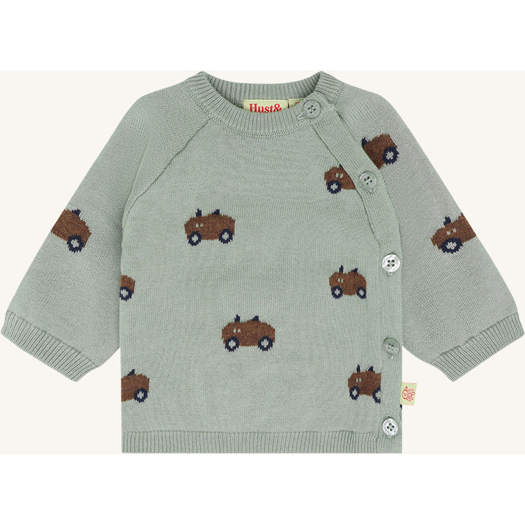 Hust & Claire HCCall Jacquard Cardigan 4440 Forest Fog
