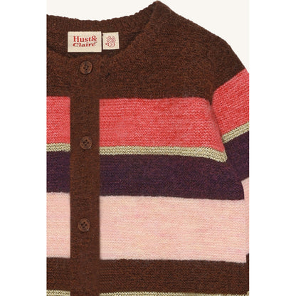 Hust & Claire HCCamilla Fluffy Stripe Cardigan 4575 Soil