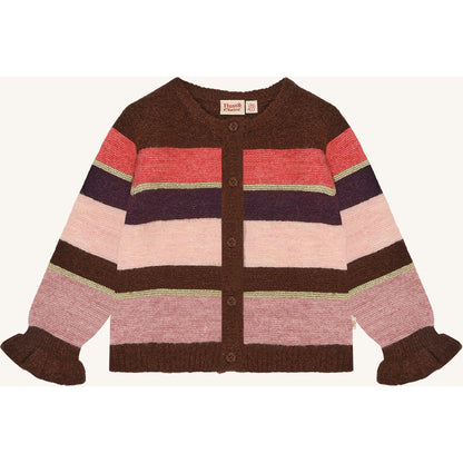 Hust & Claire HCCamilla Fluffy Stripe Cardigan 4575 Soil