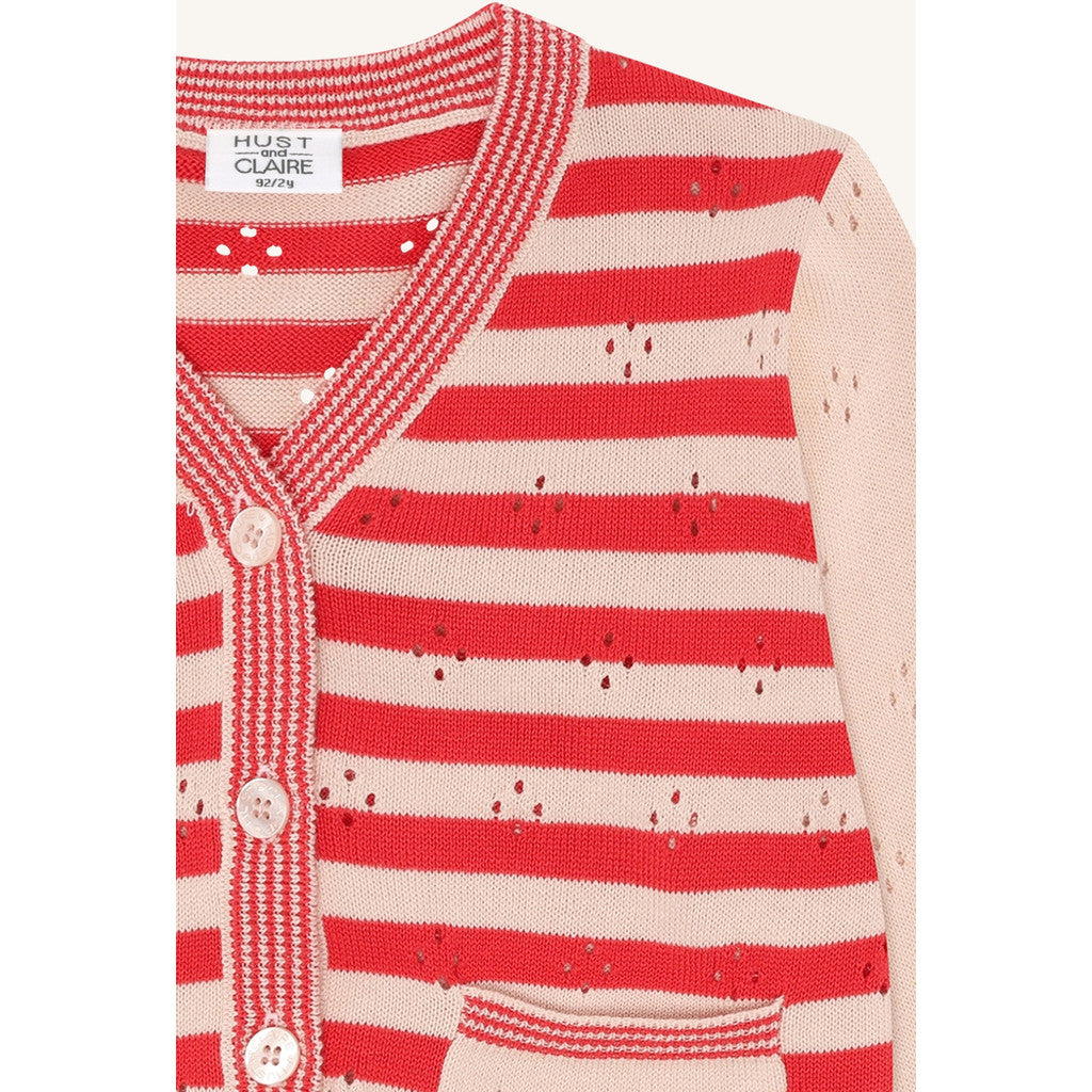 Hust & Claire HCCamilla Stripes Cardigan 4308 Poppies