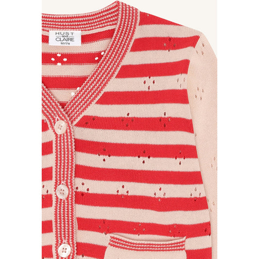 Hust & Claire HCCamilla Stripes Cardigan 4308 Poppies