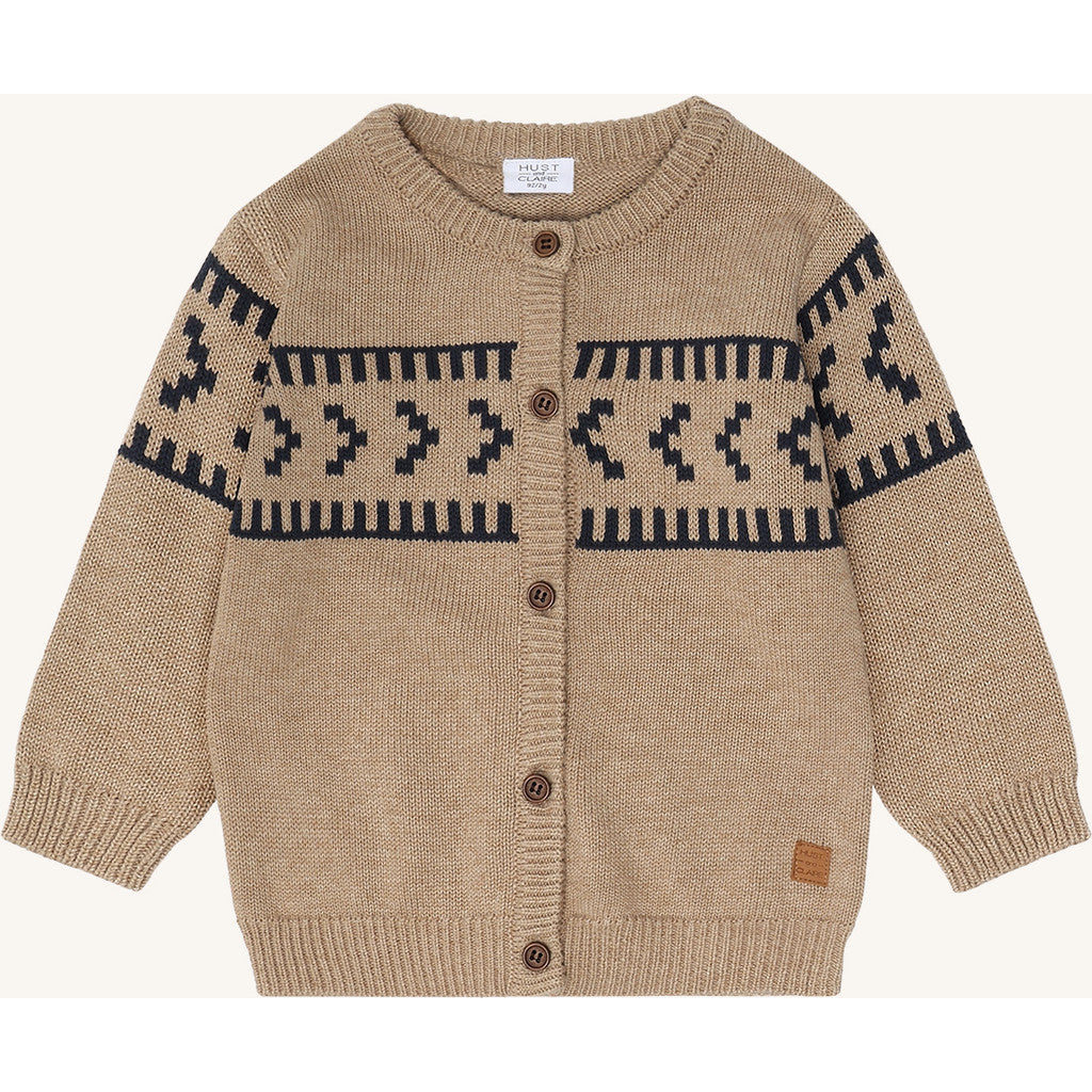 Hust & Claire HCCharli Knit Jacquard Cardigan 3554 Biscuit