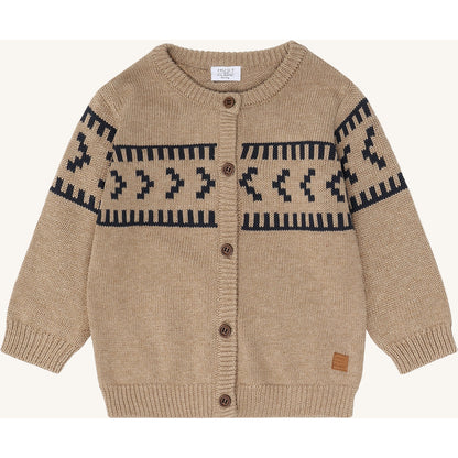 Hust & Claire HCCharli Knit Jacquard Cardigan 3554 Biscuit