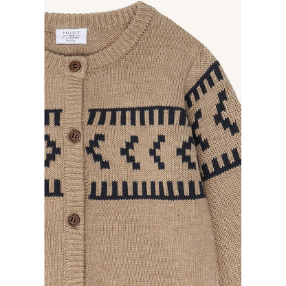 Hust & Claire HCCharli Knit Jacquard Cardigan 3554 Biscuit