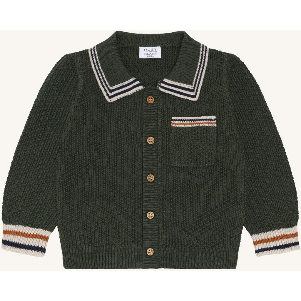 Hust & Claire HCCharli Polo cardigan Cardigan 3461 Deep Ivy